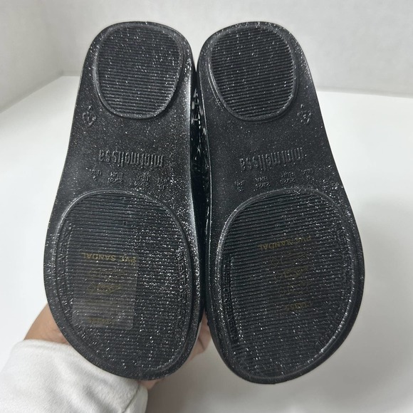 NIB Mini Melissa Campana Little Girls Black/Silver Glitter ZigZag Mary Jane Sz 9 - Picture 14 of 14